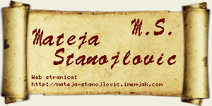 Mateja Stanojlović vizit kartica
